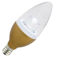 (Case of 10) Halco 80789 B11CL3/827/BR/LED B11 Brass 3W 2700K Dimmable E12 ProLED Candelabra Light Bulb