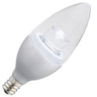(Case of 10) HAlco 80790 B11CL3/827/CHR/LED B11 Chrome 3W 2700K Dimmable E12 ProLED Candelabra Light Bulb
