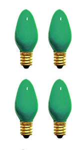 4 Qty. Halco 5W C7 Green Ceramic Candelabra 130V HA C7GRN5C 5w 130v Incandescent Ceramic Green Lamp Bulb