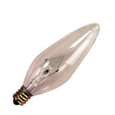 25 Qty. Halco 15W TORP CL Candelabra 130V Halco CTC15 15w 130v Incandescent Clear 32mm Lamp Bulb