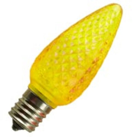 Halco C9 Yellow Faceted INT LED C9YEL/FC/LED 0.96w 120v LED Yellow Faceted Lamp Bulb