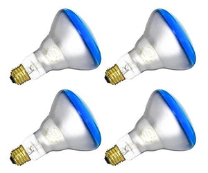 4 Qty. Halco 65W BR30 Blue 130V 5M Prism BR30BLU65/5 65w 130v Incandescent Blue Prism Lamp Bulb