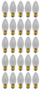 25 Qty. Halco 7W C9 CL INT 130V Halco C9CL7 7w 130v Incandescent Clear Lamp Bulb