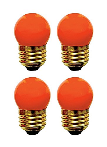 4 Qty. Halco 7.5W S11 ORG Med 130V Halco S11ORG7.5C 7.5w 130v Incandescent Ceramic Orange Lamp Bulb