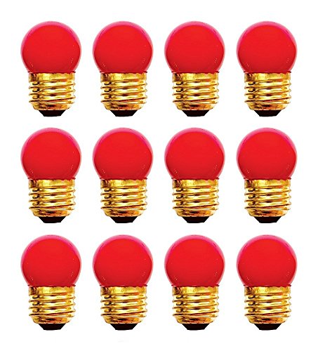 12 Qty. Halco 7.5W S11 Red Med 130V Halco S11RED7.5C 7.5w 130v Incandescent Ceramic Red Lamp Bulb